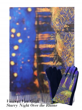 Oil Painting Design Glove + Scarf (SF1617 + GL1617)